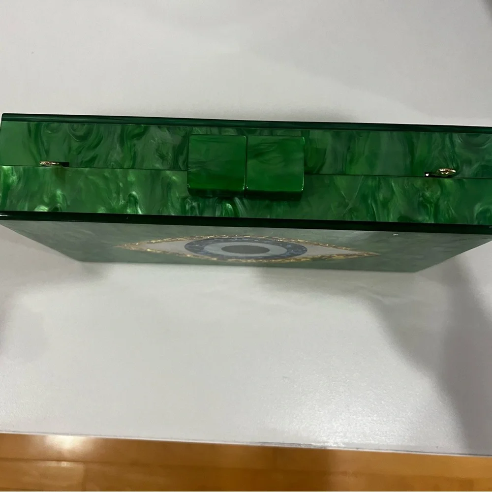 Green Evil Eye Acrylic Clutch - Picture 3 of 7
